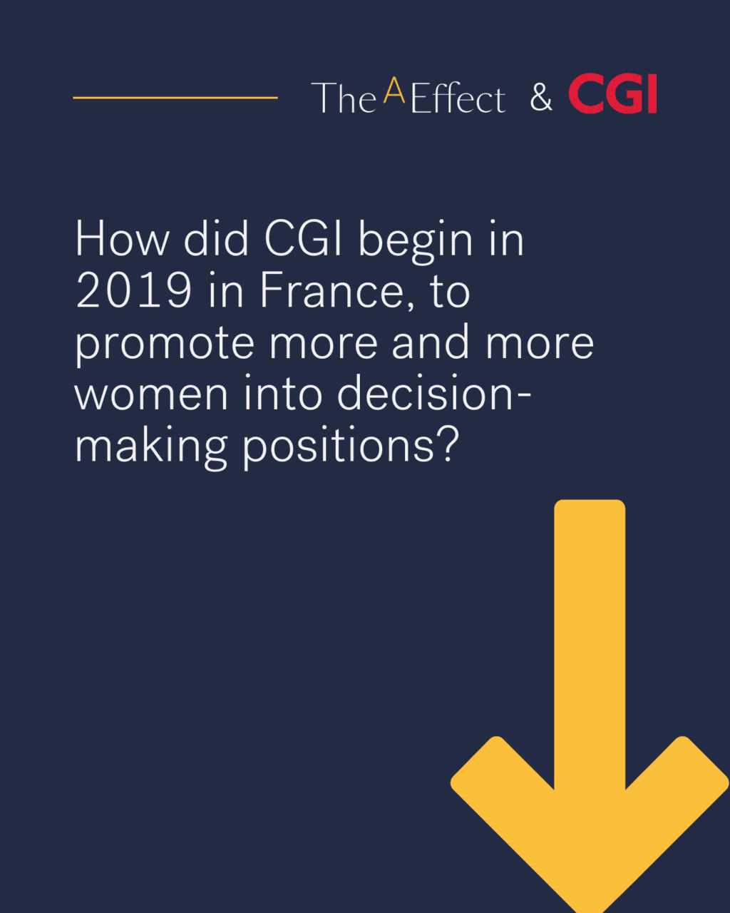 How did CGI begin in 2019 in France, to promote more and more women into decision-making positions?
